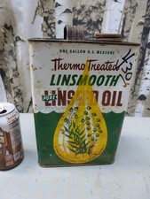 VTG 1 Gallon Can Thermo Treated Linseed Oil Almost Full Linsmooth USA Made