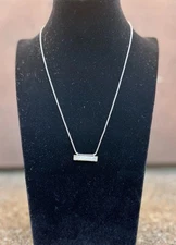 Kendra Scott Leanor Bar Necklace – Iridescent Drusy – Silver – 22” Adjustable