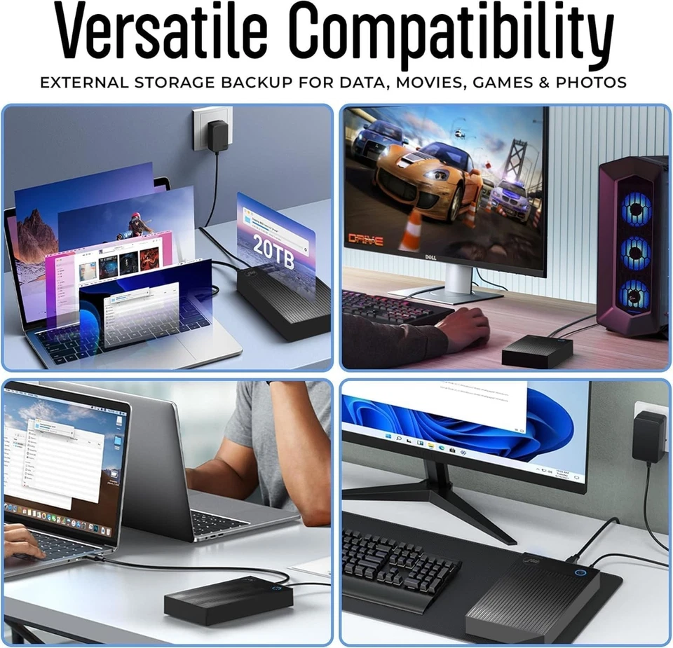 External (DESKTOP) Hard Drive 3TB USB 3.0 & Type-C 3.0 - High-Speed Data Storag - Image 4 of 4