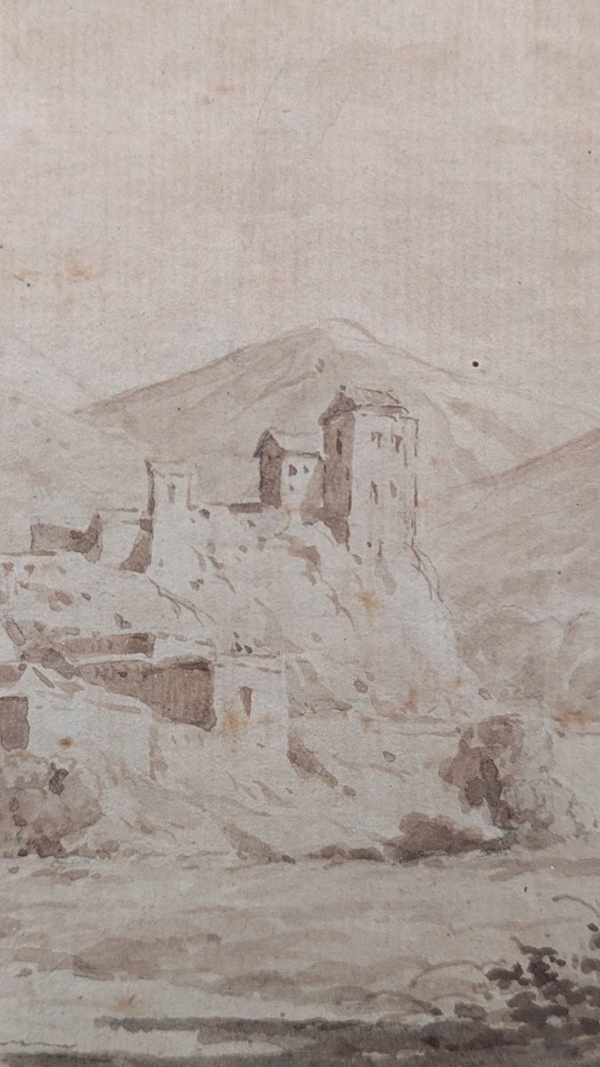 Drawing ink and wash - Village de La Garde dans le Var - 18th century