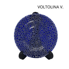 Piattino Tondo Murrine Mille/Fiori - PT75MMBLU (Voltolina V)