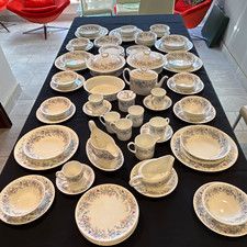 Wedgwood Angela R4448 Bone China Dinner Set, Plates Cups Bowls, England