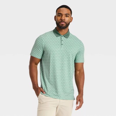 Men Short Sleeve Textured Polo Shirt - All In Motion