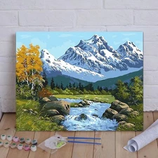 Mountain stream Digital water Sports and relaxation landscape painting
