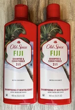 Old Spice Fiji w/ Coconut 2-in-1 Shampoo & Conditioner 13.5 fl oz Lot Of 2