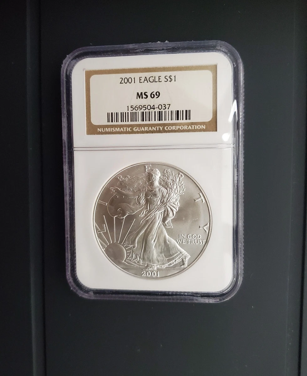 K*様 2001年 アメリカンシルバーイーグル MS69 鑑定済み American Eagle MS 69 Graded 2001 Silver Bullion Coins for sale | eBay