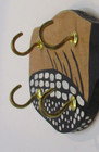 Retro 1990's Hand Painted Handcrafted Wood Loon Bird 4 Brass Hooks Wall Key Rack — photo 2