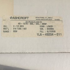 Ashcroft Duragauge Pressure Gauge 300 psi 4-1/2 in Bottom Mount