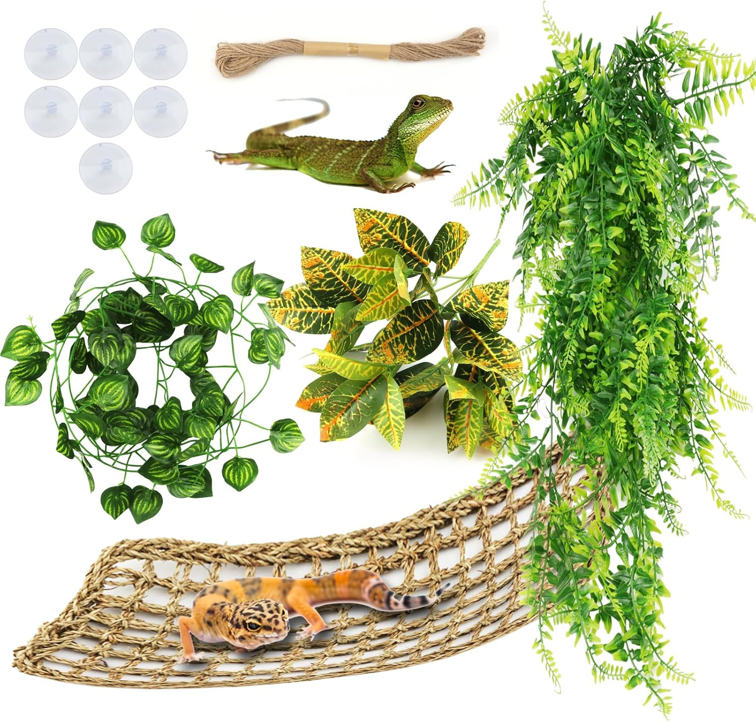 Bearded Dragon Hammock Reptile Hide Decor, Leopard Gecko Tank Accessories Reptil