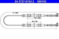 ATE Handbremsseil Seilzug Feststellbremse für VW Polo Coupe (86C, 80) Hinten