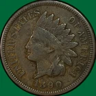 1890 Indian Head Cent Very Fine VF Coin #38250