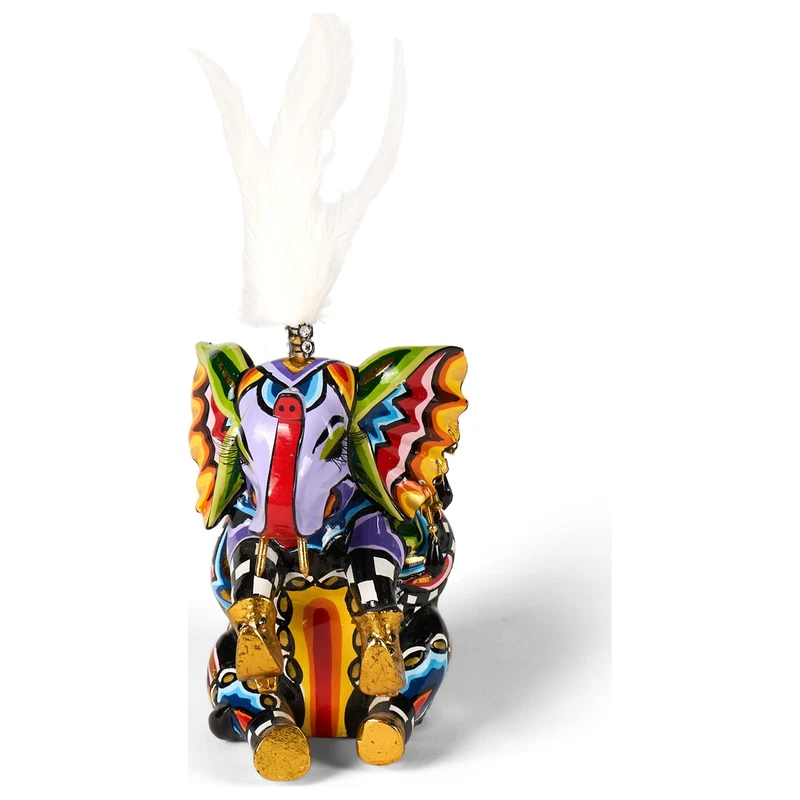 ELEFANTE Seduto Statua Scultura Tom's Drag 3001 Jumbo S Piume Pop Art Arredo, fotografia 6 di 9