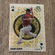 2022 Panini Mosaic SHANE BIEBER Aces Orange Fluorescent Prizm /99 #A-6 CLE SP