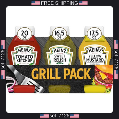 Heinz Tomato Ketchup, Sweet Relish & Yellow Mustard Grill Pack, 3 ct Pack