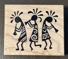 1999 KOKOPELLI Musicians Trio Rubber Stamp E-2065 PSX Southwest made in USA