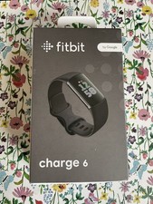 Fitbit Charge 6 Black Case Obsidian Band Nylon Loop Bands Included