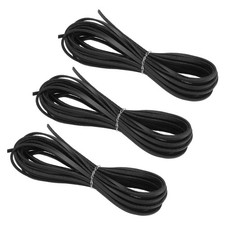 3pcs 3mm x 5 Yards Leather Cord for Necklace Bracelet, Black