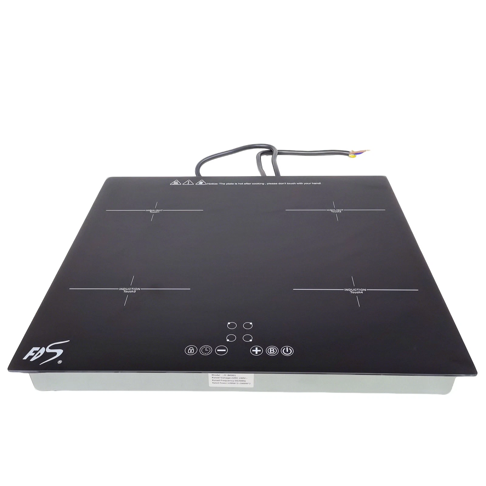 4 Burner Hotplate Induction Combo Cooktop, 220V, 1200-2000W/Burner 24"
