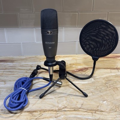 PreSonus M7 Cardiod Condenser Studio Microphone w/ Cable, Stand & Screen EUC