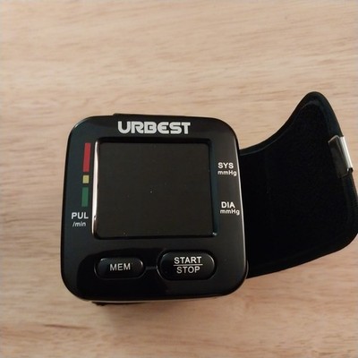 Urbest Fully Automatic Wrist Blood Pressure & Pulse Rate Monitor Back-lit LCD