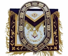 Masonic Regalia Grand Lodge Master Mason Apron Embroidered Wth Chain Collar