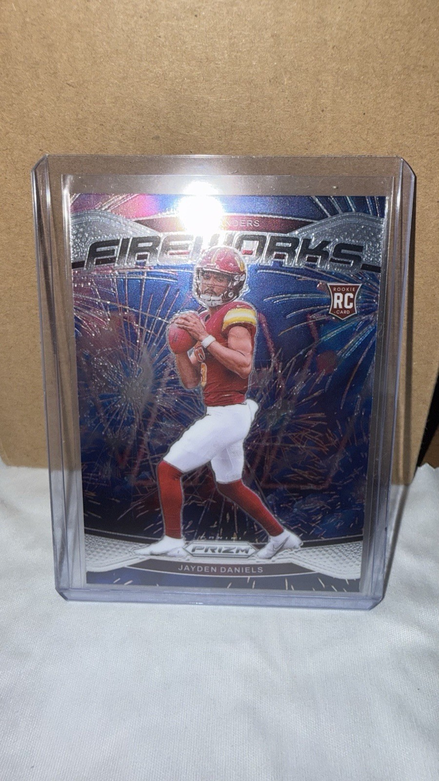 2024 Panini Prizm - Fireworks Jayden Daniels #24 Silver Prizm (RC)