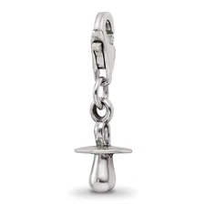 Silver Reflections Baby Pacifier Click-on for Bead QRS578