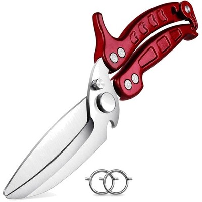 Geflügelschere, Abnehmbar, Edelstahl, Mehrzweck, Rot, 26cm