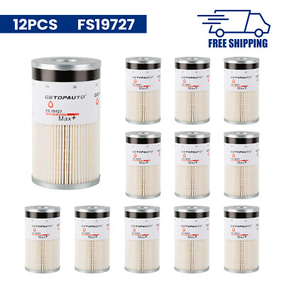 12 PCS FS19727 Fuel Water Separator Filter For Cummins Davco 382 Replace FS19729
