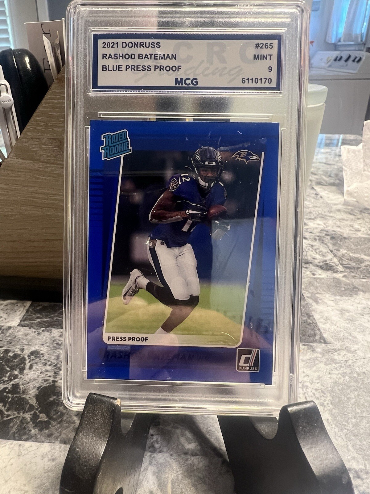 2021 Panini Donruss - Rated Rookie Press Proof Blue #265 Rashod Bateman (RC)