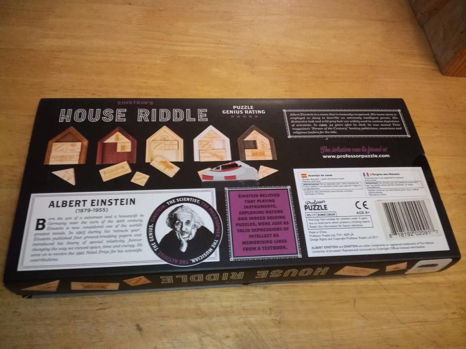 Einstein's House Riddle: The Einstein Collection Professor Puzzle Genius edades 8+ Foto 2 de 3