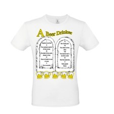 A BEER DRINKER MAGLIETTA AMANTE BIRRA T-SHIRT I 10 COMANDAMENTI DELLA BIRRA
