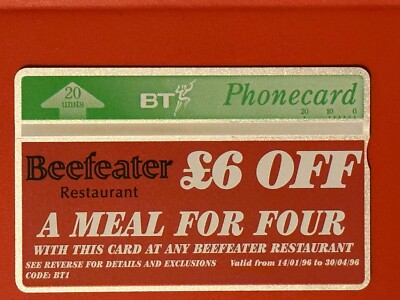 BT Phonecard 20u - Beefeater