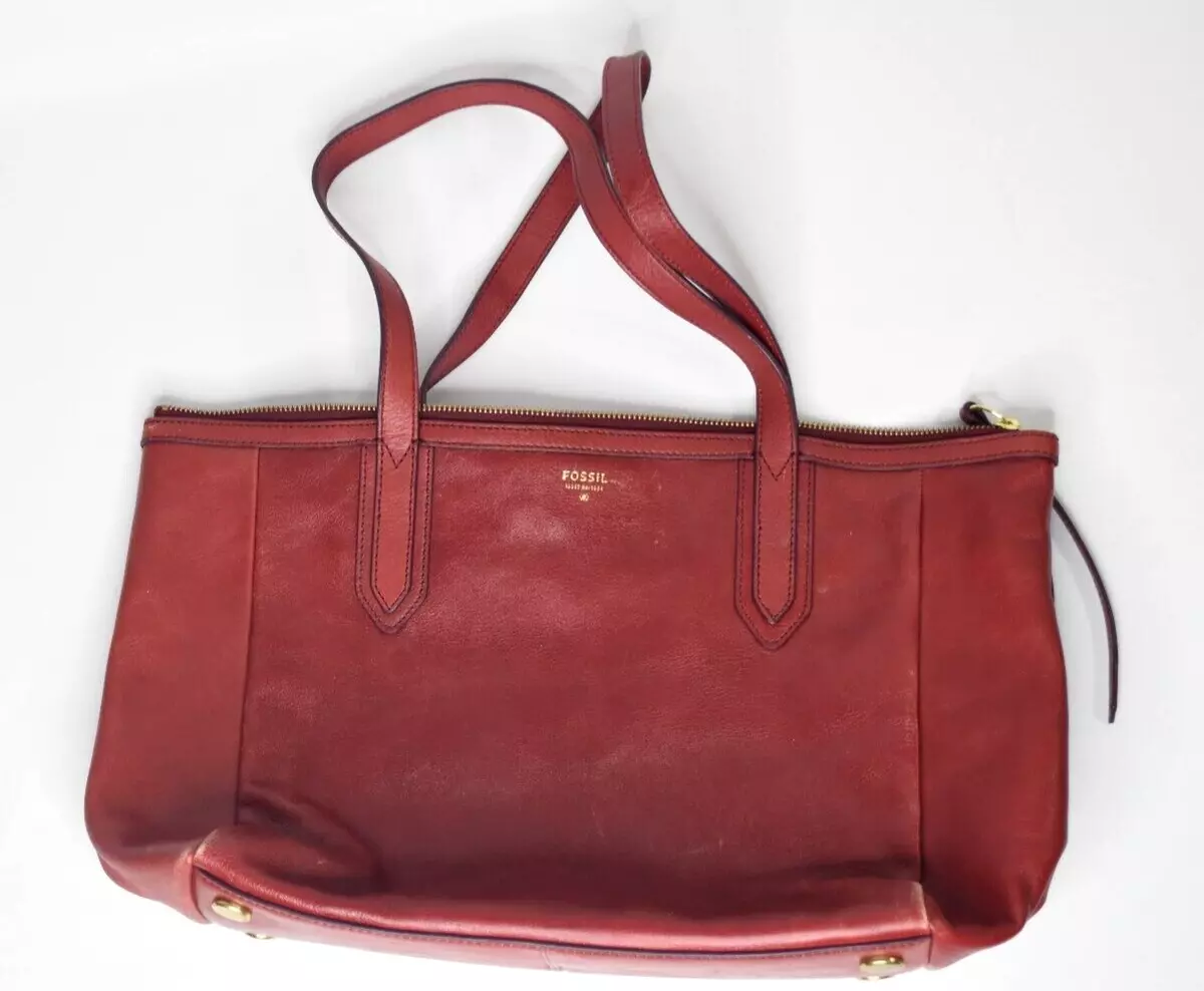 Fifty Four Fossil 100% Leather Solid Maroon Red Leather Shoulder Bag One  Size - 75% off | ThredUp