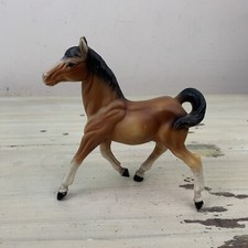 TOY PONY - Vtg Brown Tan 7 Tall Cowboy Farm Figurine Toy Horse Foal - MUST SEE