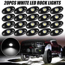 20x LED Rock Lights Pure White Underbody Trail Rig Glow Lamp for Truck Offroad