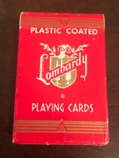 Sealed Plastic Coated Lombardy Playing Cards New Old Stock Linen