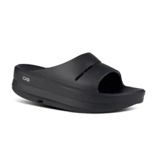 OOFOS OOMEGA OOahh Black Women US 9 Recovery Sandal