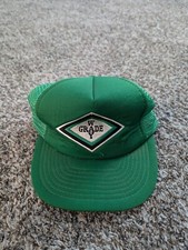 Vtg Designer Award Headwear Snapback Mesh Hat Grade Way Green Trucker