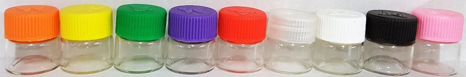 Pequeñas MINI BOTELLAS DE PERFUME DE VIDRIO DE VIAJE Mini Tarro Transparente 1" Frascos 23mm x 25mm Foto 2 de 4