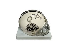 Hakeem Nicks Signed (Super Bowl XLVI) Mini Helmet JSA