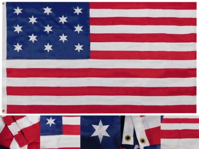 3X5 Hopkinson's 6 Point Premium 3'x5' 600D Nylon Embroidered Flag Banner (RUF)