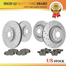 Front Rear Disc Brake Rotors And Ceramic Pads Kit For 2018-2025 Volkswagen Atlas