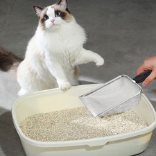 2 Stück Katzenschaufel Edelstahl - Katzenklo Schaufel Mit 3.8mm Sieb