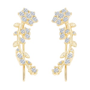 sweeps climbers 14k ear genuine earrings flower gift jewelry gold