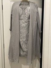 Mother of the Bride Dress Wedding Jewel Neck Knee Length Chiffon Lace 3/4 Sleeve