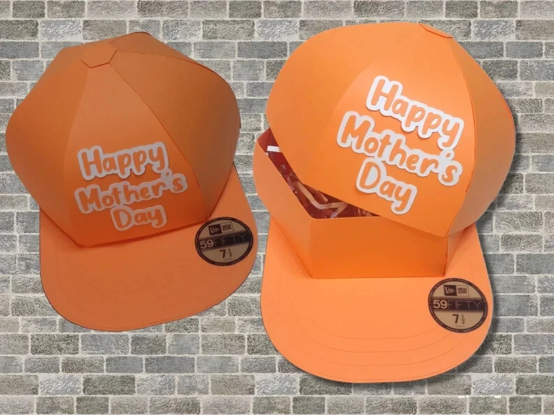Caja de regalo de gorra de béisbol, caja de regalo de golosinas de sombrero, regalo del día de la madre Foto 3 de 4