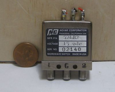 NOVAK CORP MICROWAVE SWITCH MODEL: 52LB2 VOLTAGE:15VDC S/N:02140 | eBay