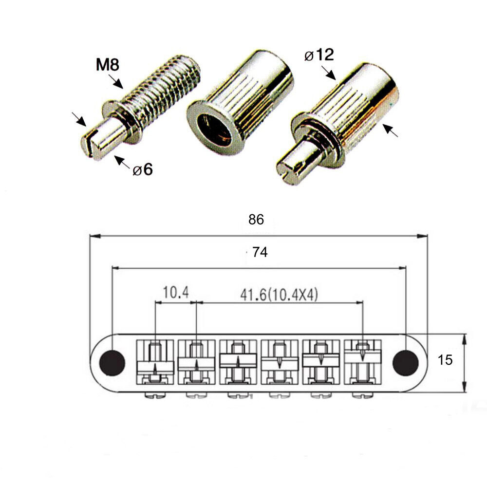 Pickup ponte chitarra LP Piezo Tune-O-Matic adatto per Epiphone Les Paul/SG/ES CR/BK/GD foto 2