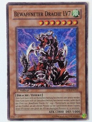 Bewaffneter Drache LV7 DP2-DE012 Super Rare Deutsch 1.Auflage Poor YUGIOH